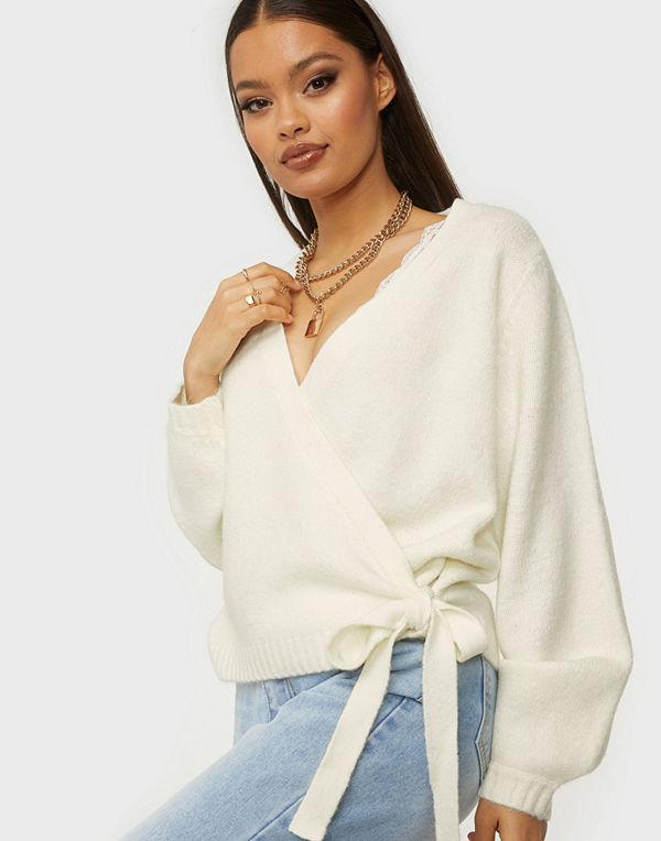 Pieces PCGESSIE LS WRAP KNIT CARDIGAN