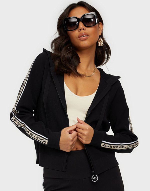 MICHAEL Michael Kors TXTR LOGO ZIP HOODIE