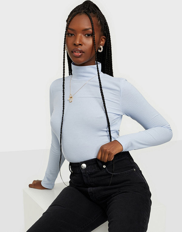 NLY Trend Light Rib Polo Top