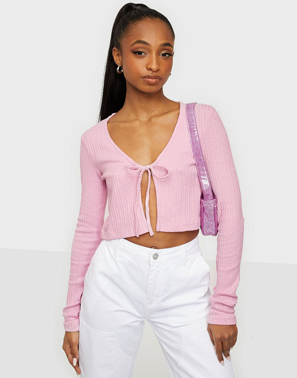 NLY Trend Tie Front Ls Top