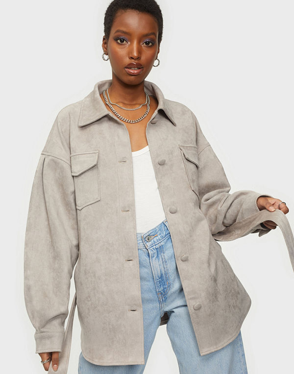 NLY Trend Suede Belted Shacket