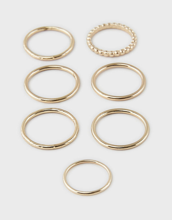 Pieces smycke PCJOWA 7-PACK RINGS D2D