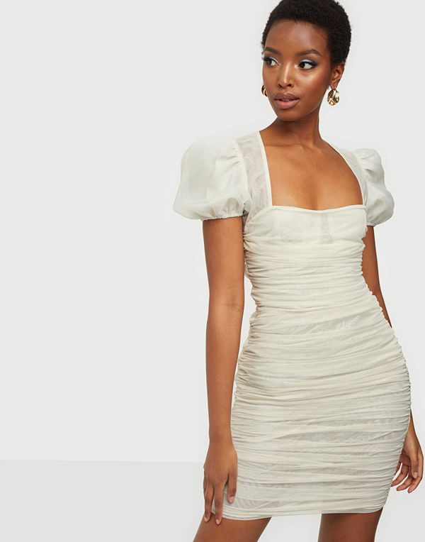 Missguided Mesh Puff Sleeve Mini Dress