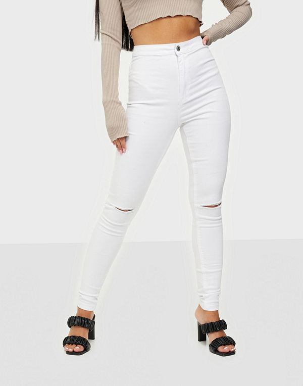 Missguided Vice Highwaisted Slash Knee Skinny Jeans