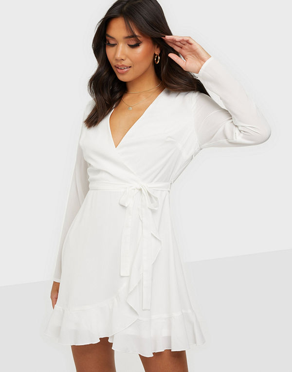 Missguided Ruffel Hem Wrap Tea Dress