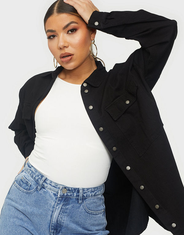 Noisy May NMFLANNY L/S LONG SHACKET BI029BL N