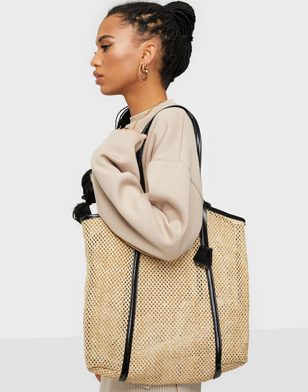 Glamorous beige väska Woven Tote Bag