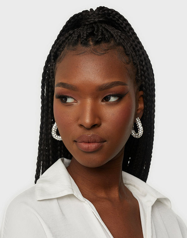 NLY Accessories smycke Disformed Rhinestone Hoops