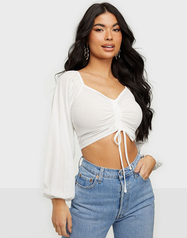 NLY Trend Sheer Drawstring Top