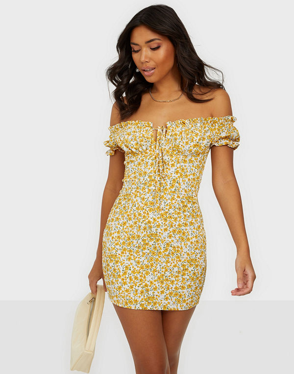 Kiss The Sky Liv Peasant Bodycon Dress