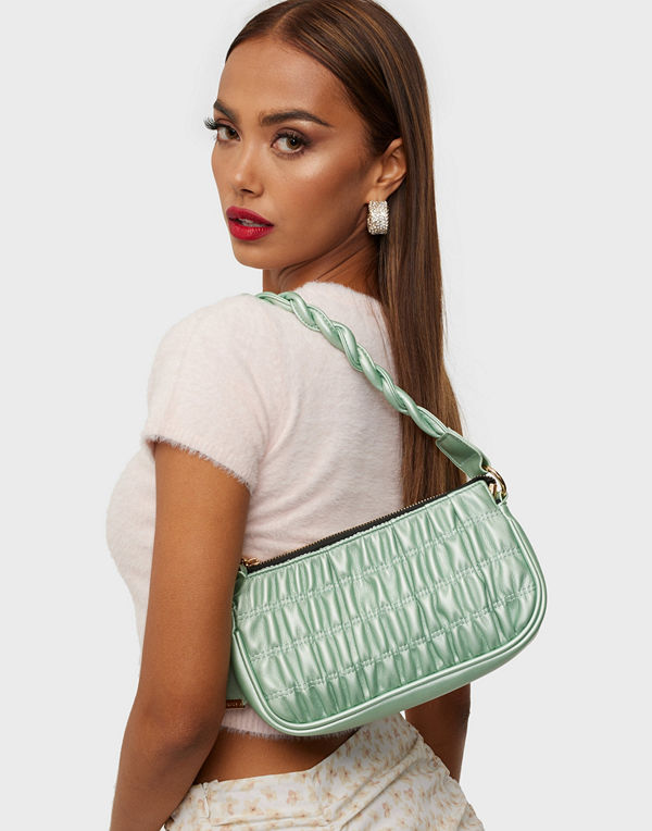 Glamorous omönstrad väska Ruched Shoulder Bag With Twisted Strap Detail
