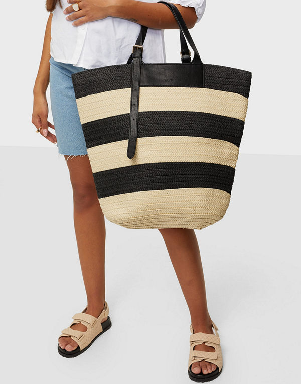 Day Et randig väska Day Blocked Straw Bag