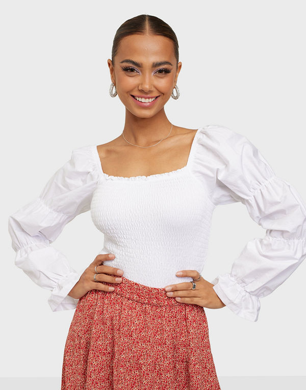 Only ONLDELI LIFE L/S SMOCK MIX TOP JRS