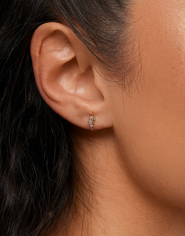 Muli Collection smycke Golden Zirconia Flash Stud - Pair