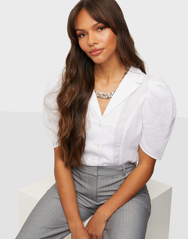 Glamorous Puff Sleeve Collar Blouse
