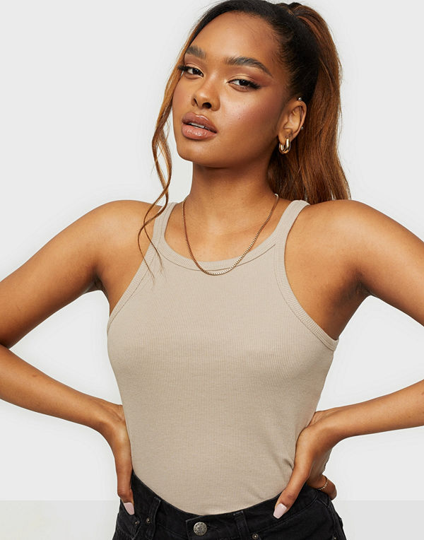 NLY Trend High Neck Rib Top