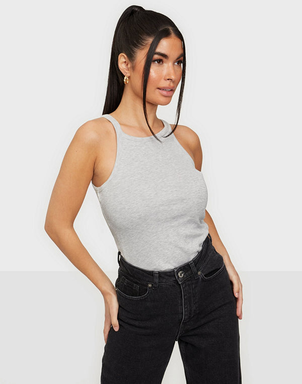 NLY Trend High Neck Rib Top