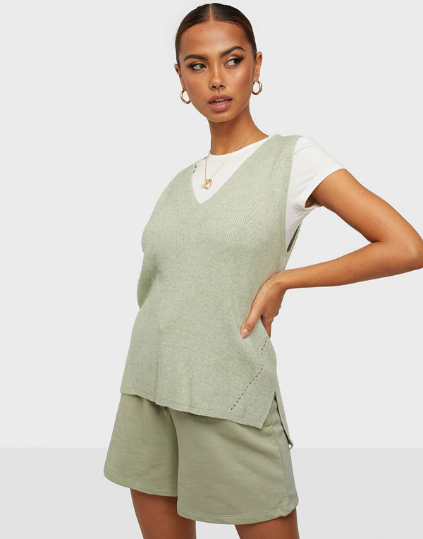 Vila VIRIL KNIT RIB V-NECK S/L VEST - NO