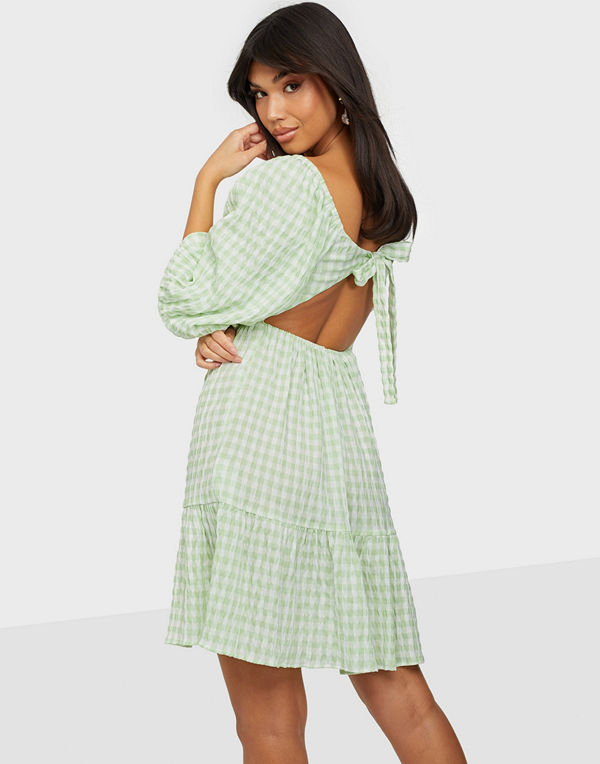 NLY Trend Open Back Check Dress
