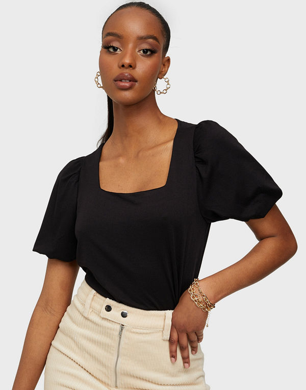 Jacqueline de Yong JDYDICTE S/S PUFF SLEEVE TOP JRS