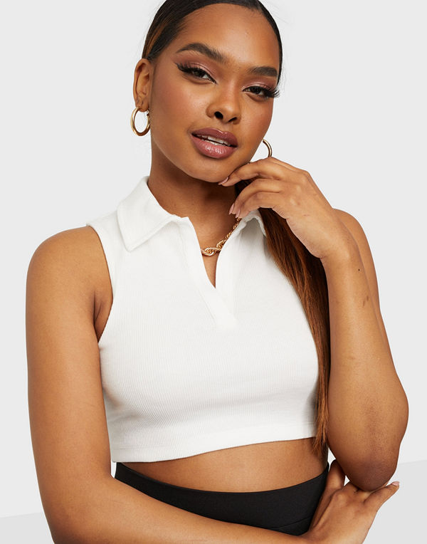 NLY Trend Cropped Collar Top
