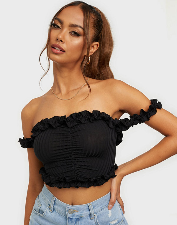 NLY One Crop Frill Rib Top