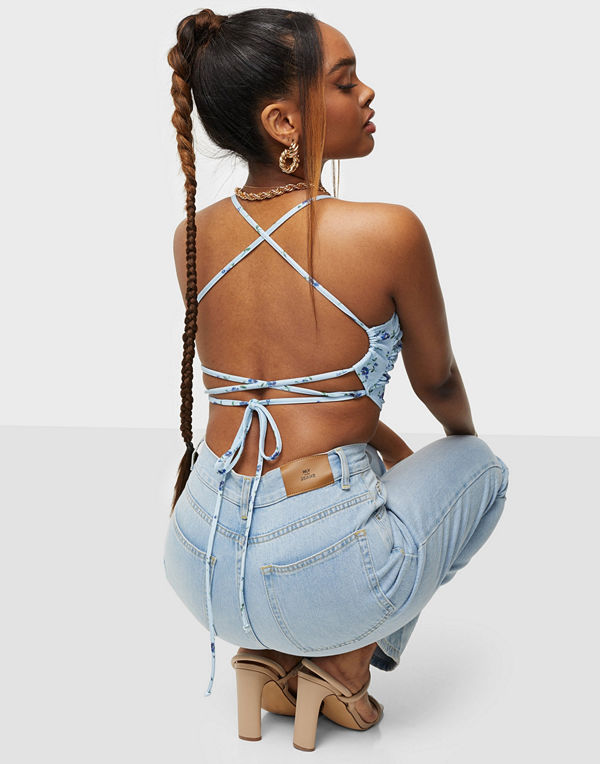NLY One Lacing Back Print Top