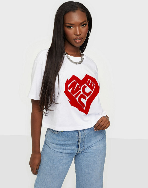 Nicce HEART SS CROP T-SHIRT