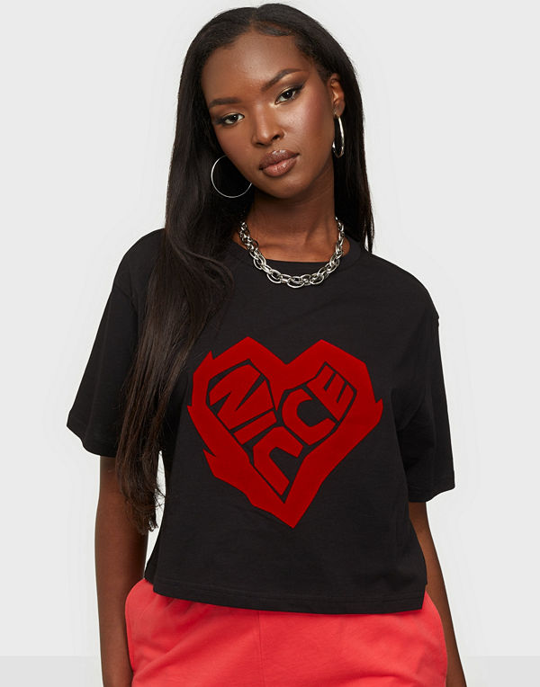 Nicce HEART SS CROP T-SHIRT