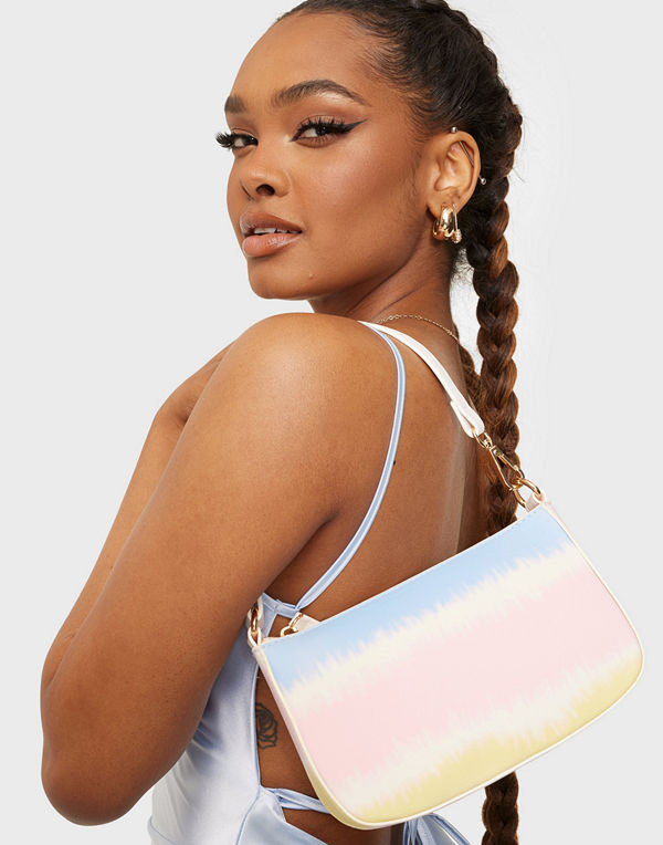 Missguided vit väska Pastel Tie Dye 90S Shoulder