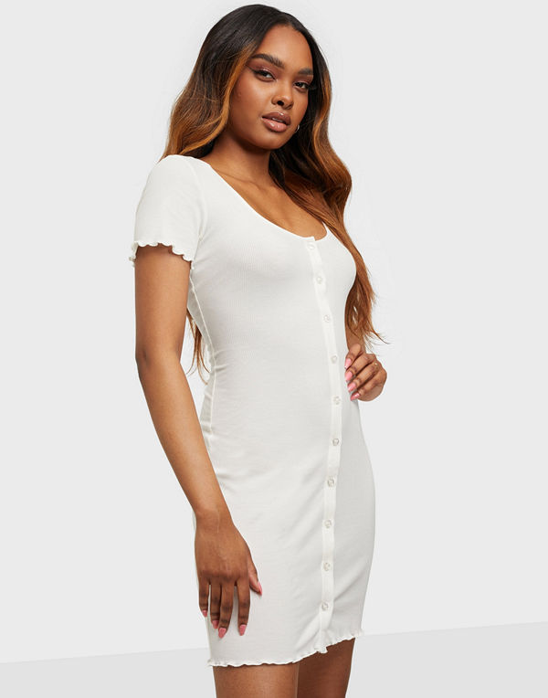 Glamorous Short Sleeve Button Dress