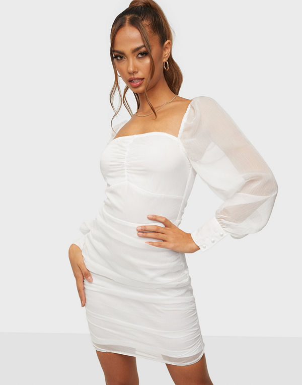Parisian Sheer Sleeve Mini Dress