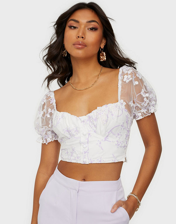 Love Triangle Olivia Lace Crop Top