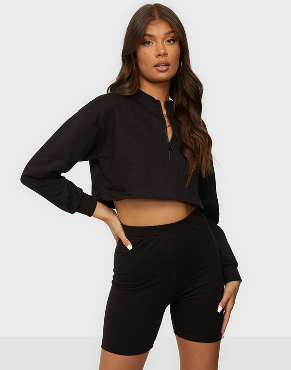 Missguided Coord Half Zip Sweat Cycling Short Set