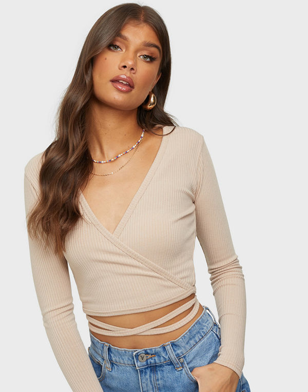 Femme Luxe Wrap Ribbed Top