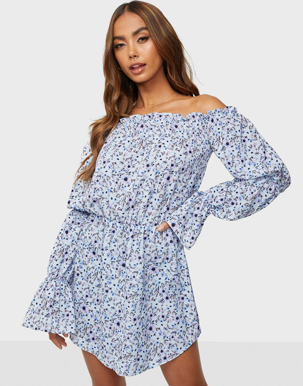 NLY One Bare Shoulder Print Dress