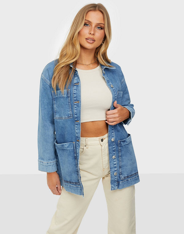 Selected Femme SLFCATELIN MID BLU LS LON JEANS JAC