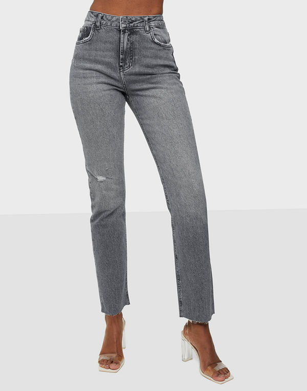 Pieces PCEDA HW STRAIGHT JEANS GREY BC