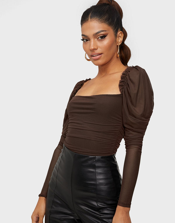 NLY One Ruched Mesh Bodysuit
