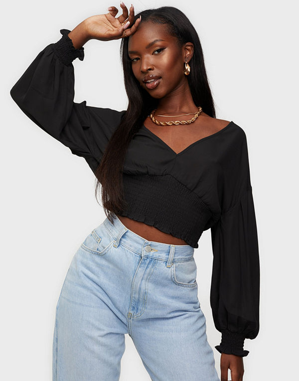 NLY Trend Smocked Waist Blouse