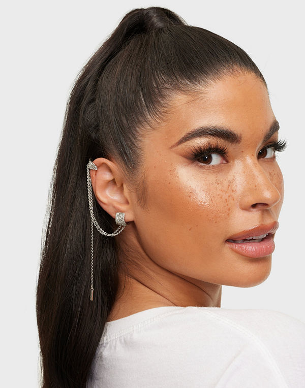 NLY Accessories smycke Strass Chain Earring