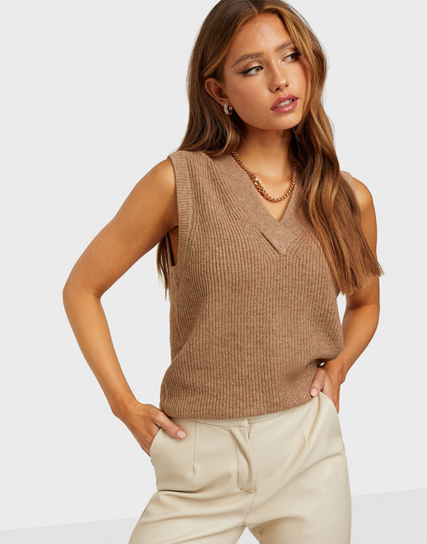 Object Collectors Item OBJMALENA S/L KNIT WAISTCOAT NOOS
