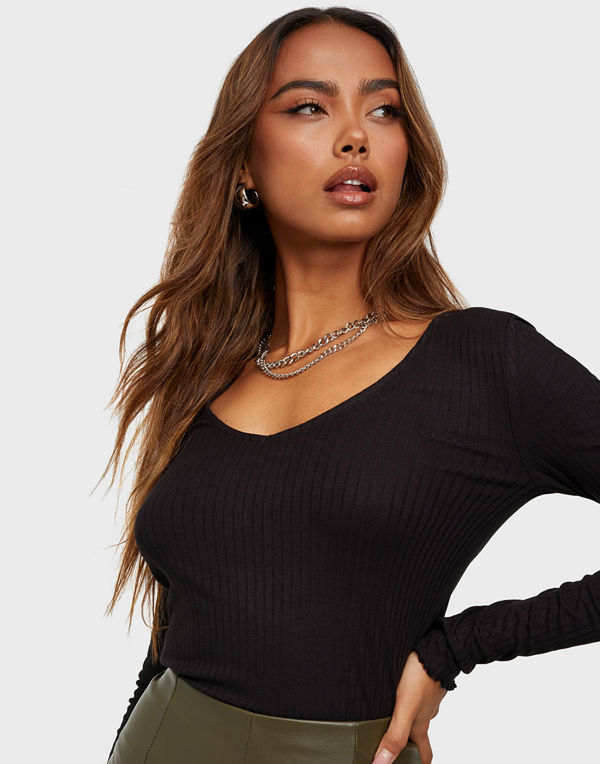 Noisy May NMRIBA V-NECK L/S TOP