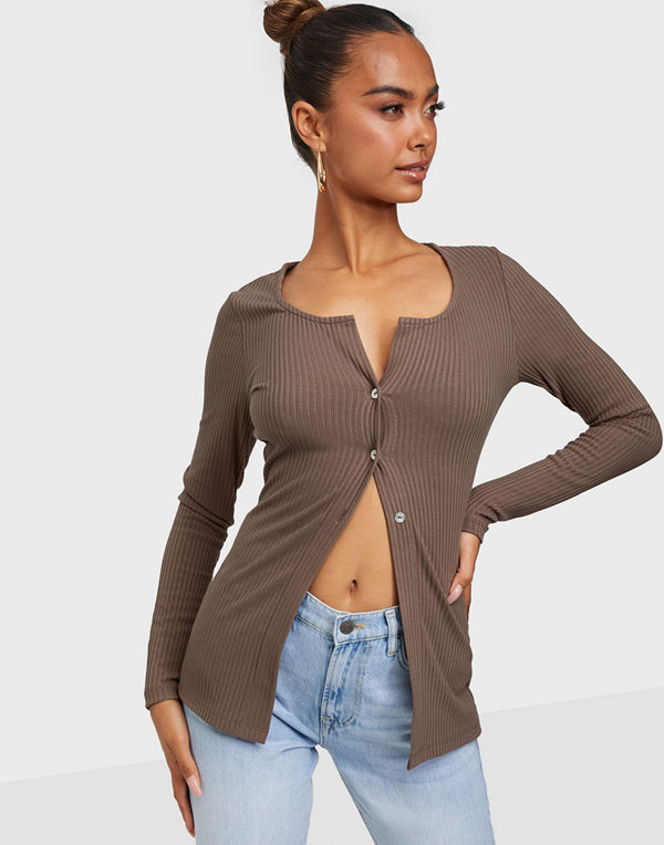 NLY Trend Longline Button Top