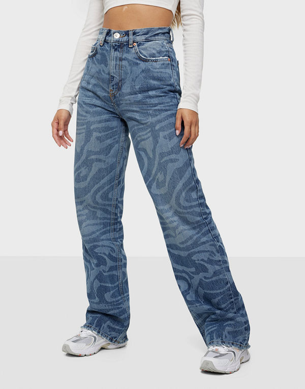 Gina Tricot Swirl laser print jeans