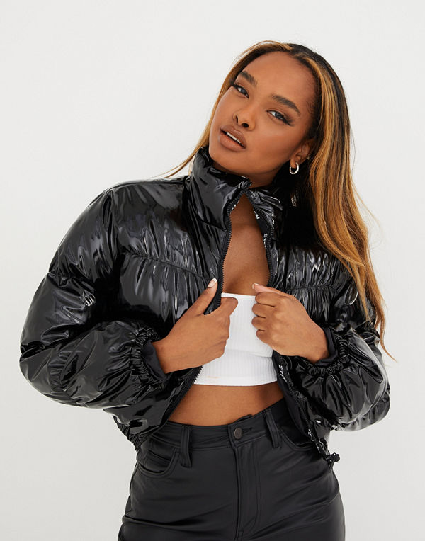 Steve Madden Patent Vegan Leather Puffer