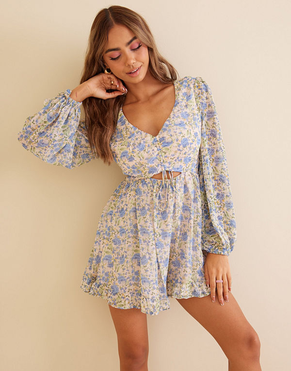 Love Triangle HOPE ROUCH FRONT L/S PLAYSUIT