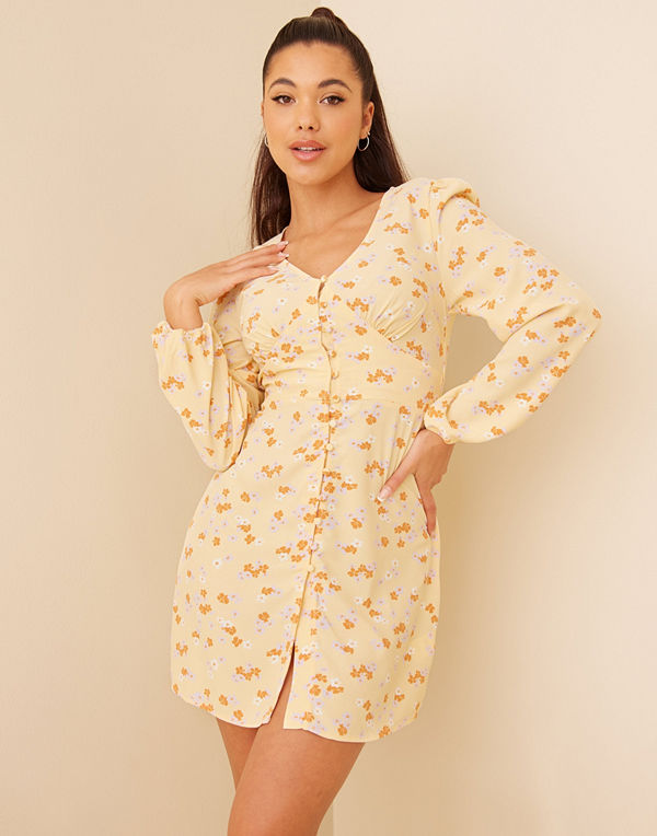 Glamorous Nelly x Glamorous V Neck Button Dress