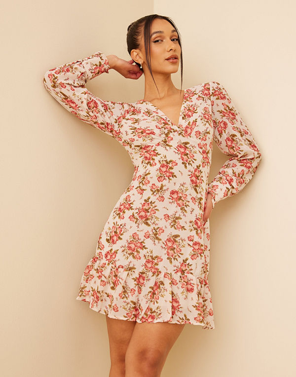 Vila VIVIVIAN V-NECK L/S DRESS/DC/LN/SU
