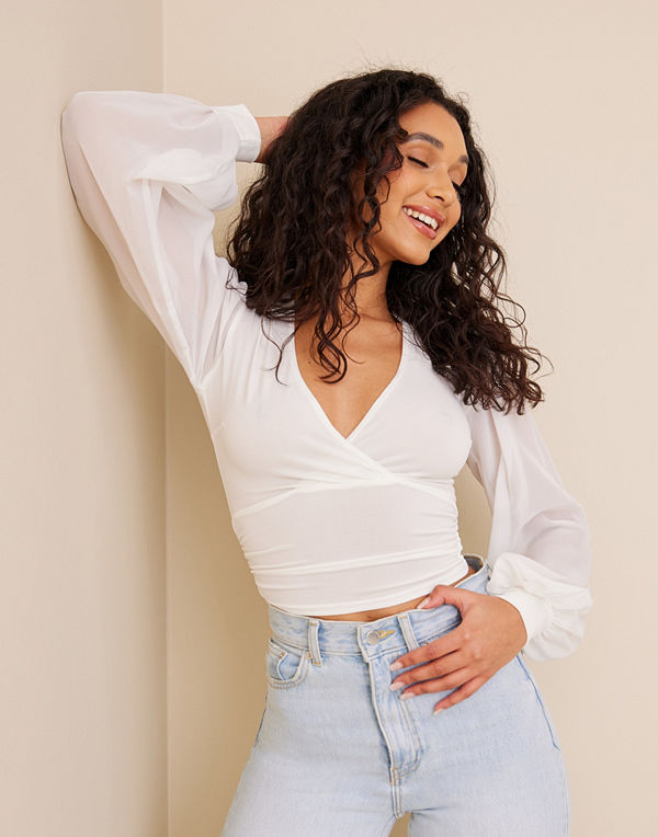 NLY One Chiffon Sleeve Top